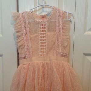 Trish Scully Child Lace Dress in Light Pink 5t